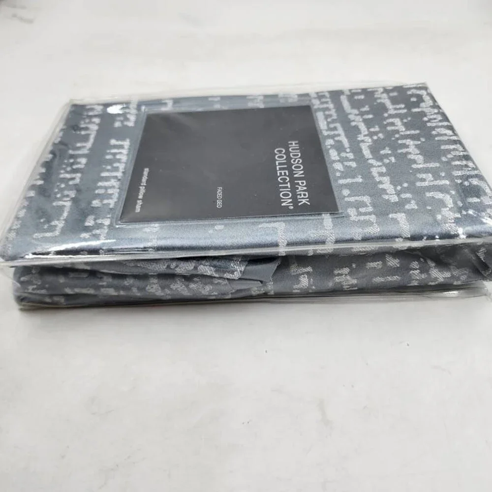 Hudson Park Collection Rayon-Blend Faded Geometric Sham Standard Slate